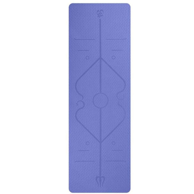Tapis de Yoga Alignement bleu cobalt